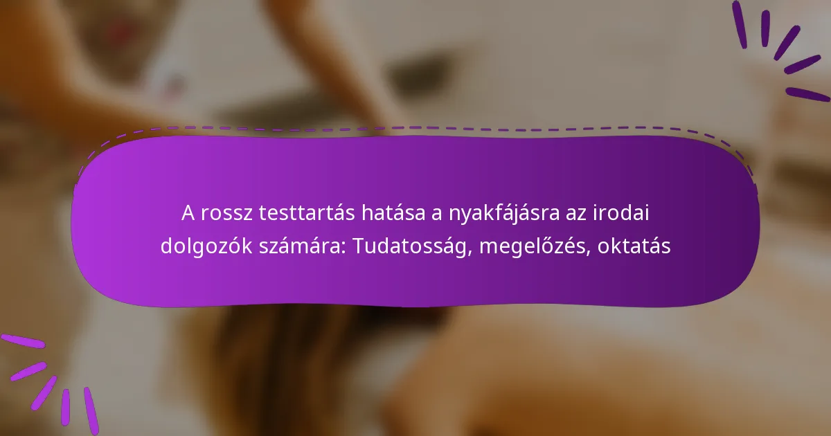 A rossz testtartás hatása a nyakfájásra az irodai dolgozók számára: Tudatosság, megelőzés, oktatás