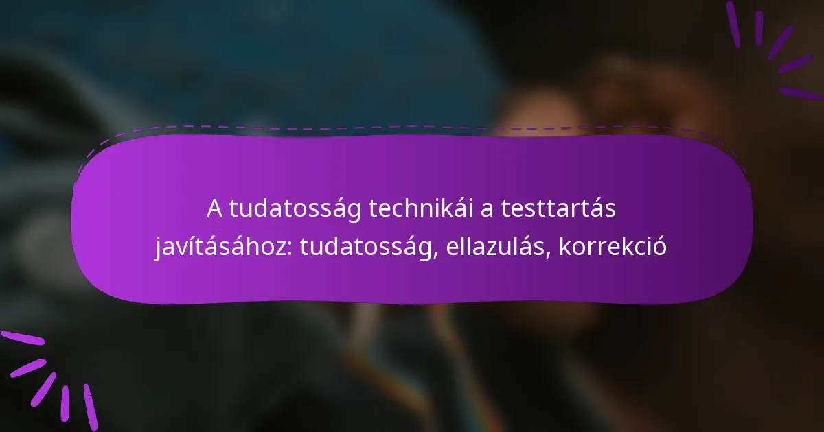 A tudatosság technikái a testtartás javításához: tudatosság, ellazulás, korrekció