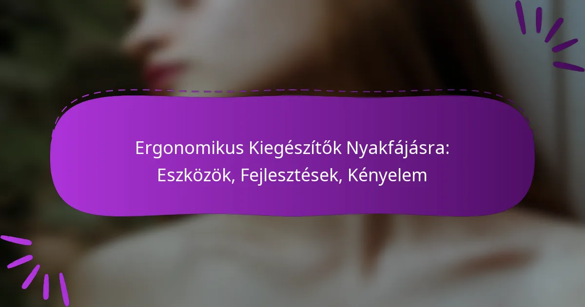 Ergonomikus Kiegészítők Nyakfájásra: Eszközök, Fejlesztések, Kényelem