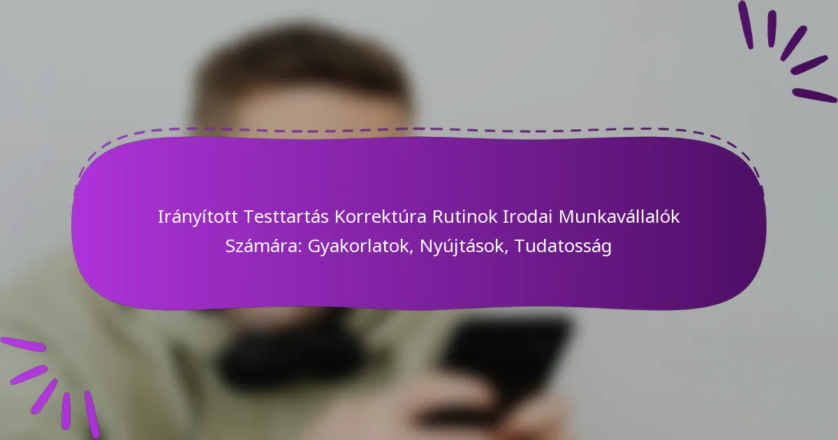 Irányított Testtartás Korrektúra Rutinok Irodai Munkavállalók Számára: Gyakorlatok, Nyújtások, Tudatosság