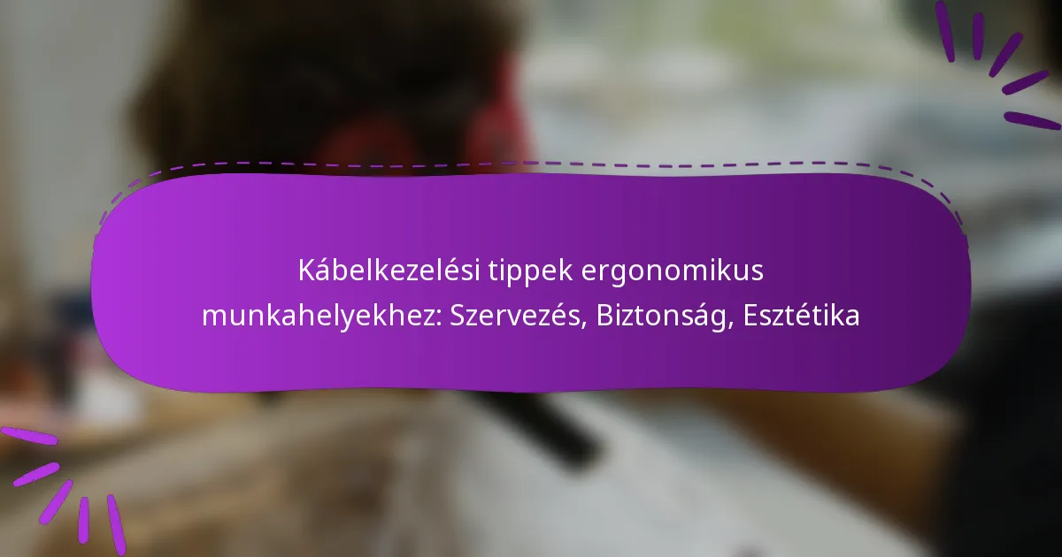 Kábelkezelési tippek ergonomikus munkahelyekhez: Szervezés, Biztonság, Esztétika