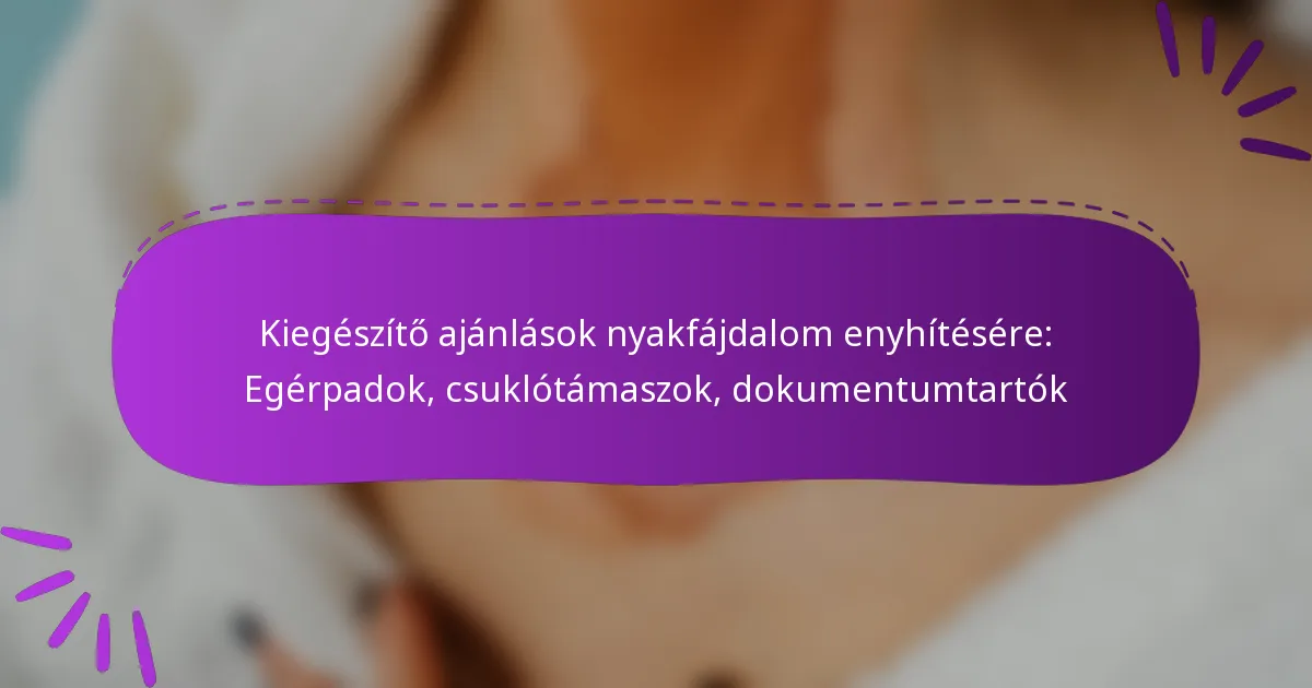 Kiegészítő ajánlások nyakfájdalom enyhítésére: Egérpadok, csuklótámaszok, dokumentumtartók