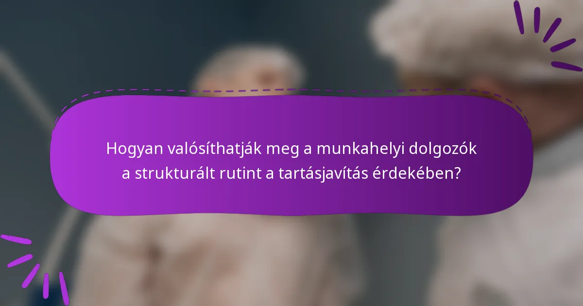 Hogyan valósíthatják meg a munkahelyi dolgozók a strukturált rutint a tartásjavítás érdekében?