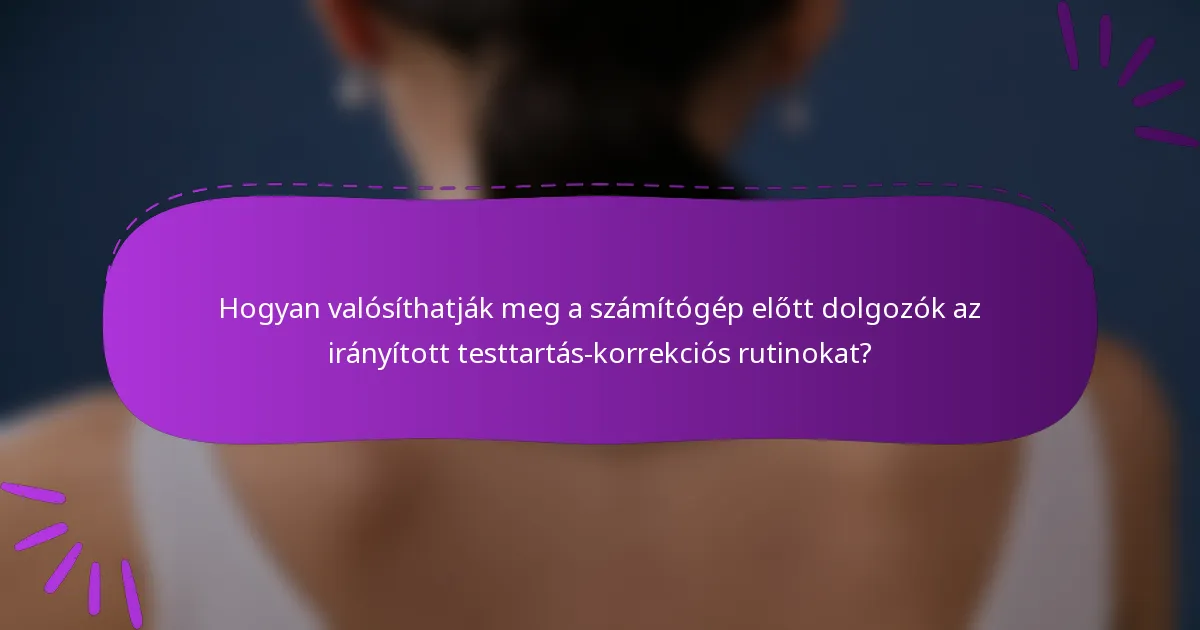 Hogyan valósíthatják meg a számítógép előtt dolgozók az irányított testtartás-korrekciós rutinokat?