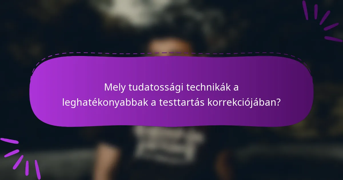 Mely tudatossági technikák a leghatékonyabbak a testtartás korrekciójában?