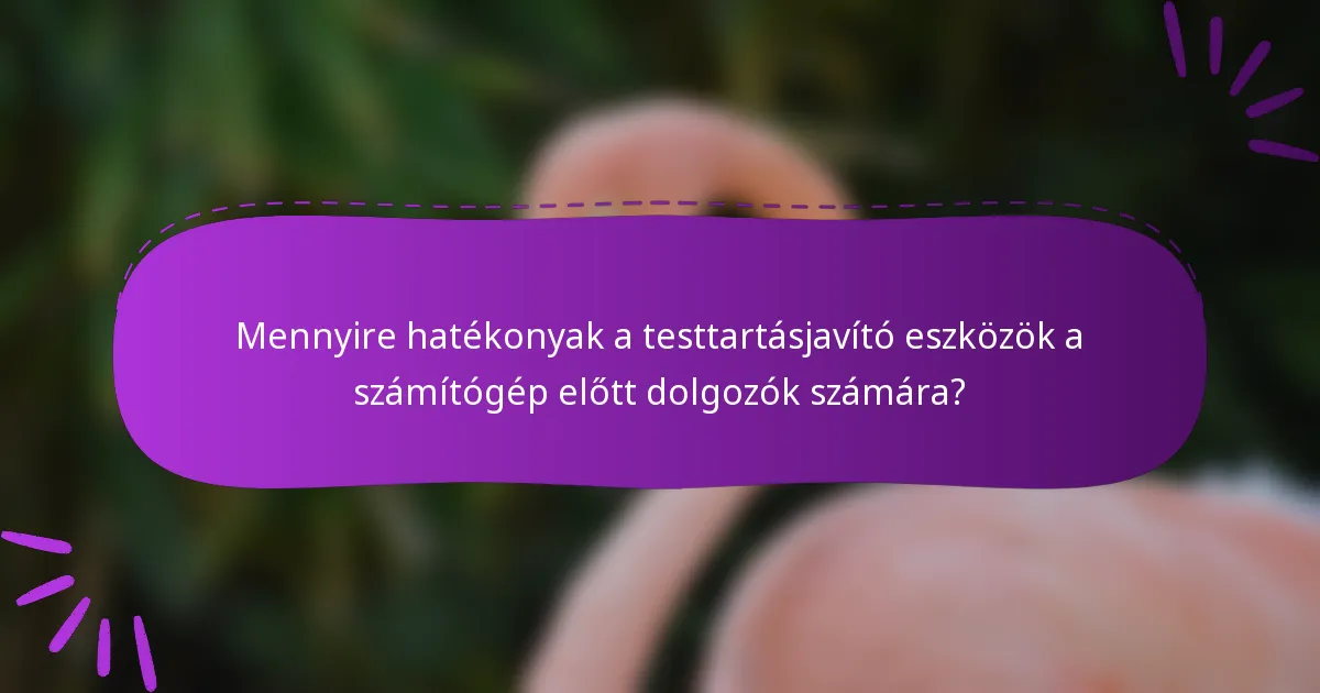 Mennyire hatékonyak a testtartásjavító eszközök a számítógép előtt dolgozók számára?
