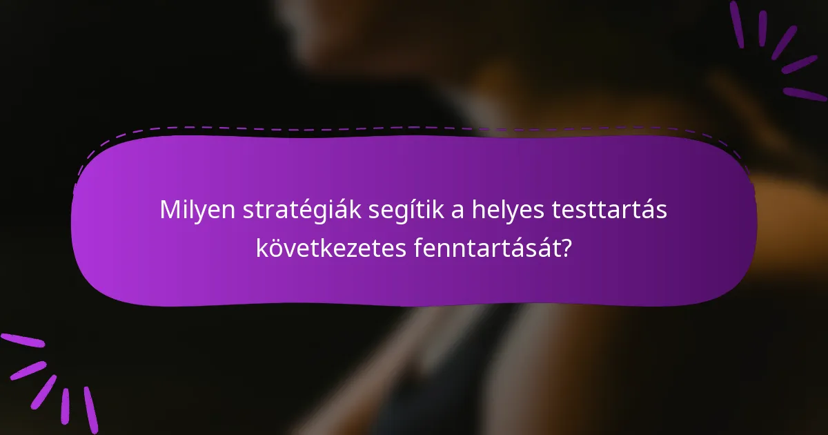 Milyen stratégiák segítik a helyes testtartás következetes fenntartását?